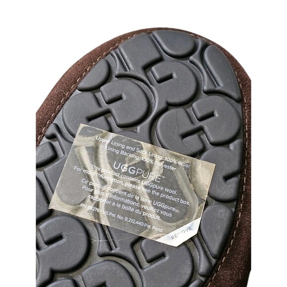 UGG Ascot Slip On Loafers Espresso Brown Comfort Shoes Wool Sherpa Lined Mens 7 - Picture 13 of 15